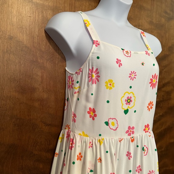 Mister Zimi Sleeveless "Sophie" Midi Dress Womens 12 White Floral Print Easter - Picture 5 of 16